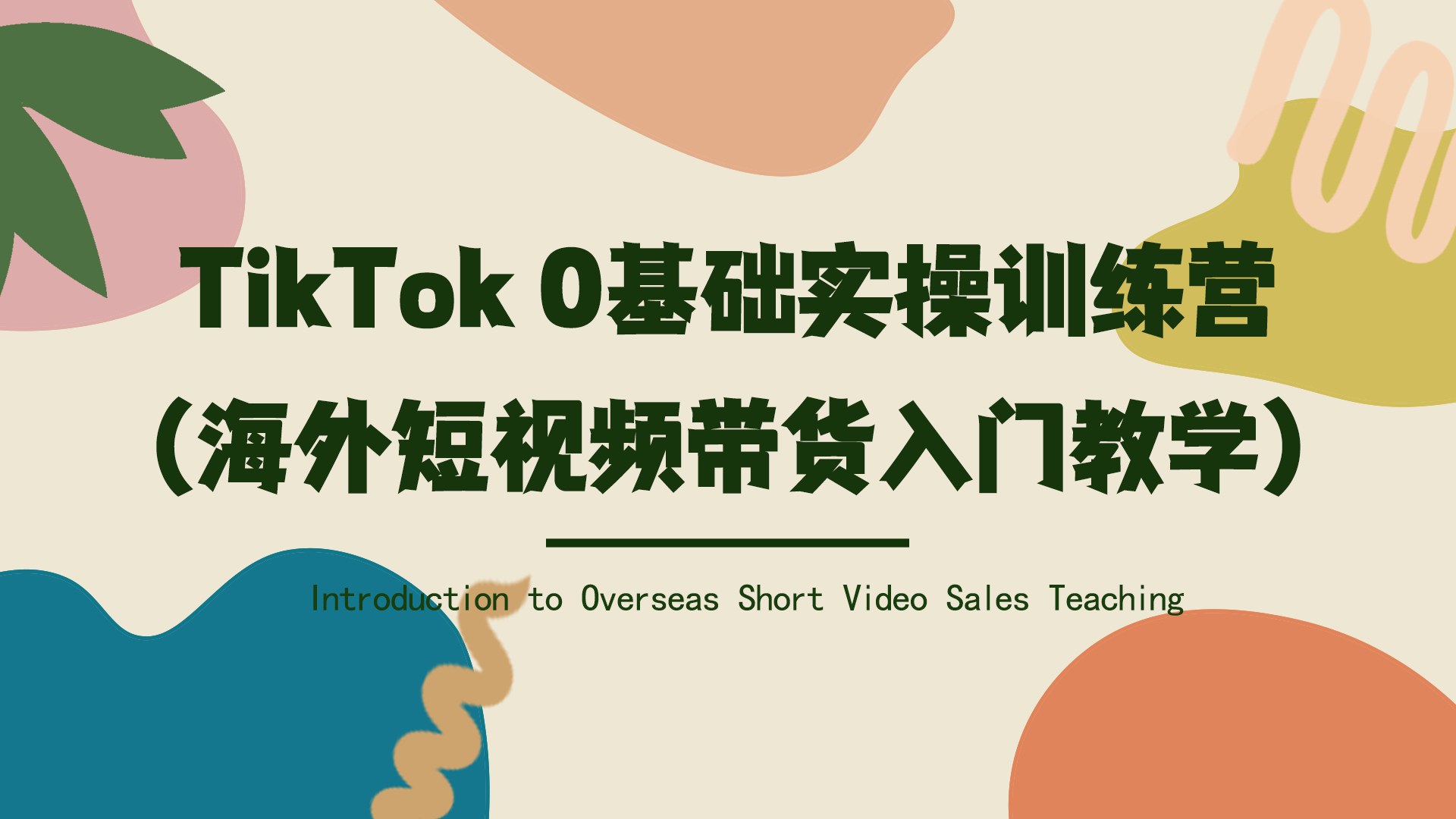 TikTok 0基础实操训练营（海外短视频带货入门教学）网赚项目-副业赚钱-互联网创业-资源整合老八网赚