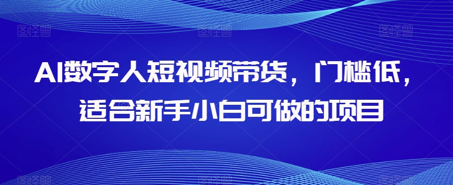 AI数字人短视频带货，门槛低，适合新手小白可做的项目网赚项目-副业赚钱-互联网创业-资源整合老八网赚