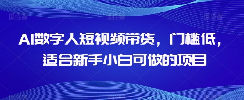 AI数字人短视频带货，门槛低，适合新手小白可做的项目网赚项目-副业赚钱-互联网创业-资源整合老八网赚